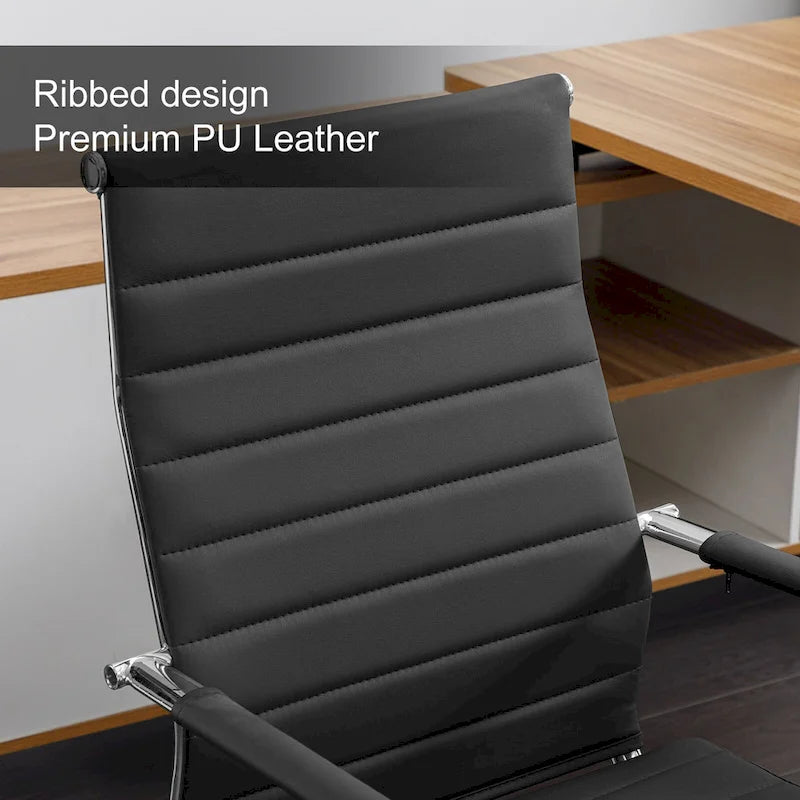 Sedia da ufficio ergonomica in pelle PU, regolabile in altezza e girevole