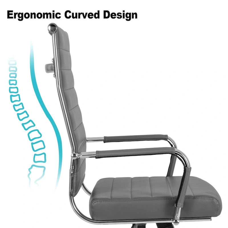 Sedia da ufficio ergonomica in pelle PU, regolabile in altezza e girevole