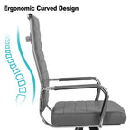 Sedia da ufficio ergonomica in pelle PU, regolabile in altezza e girevole