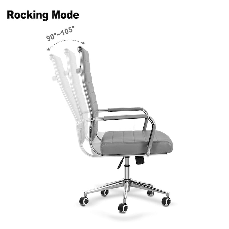 Sedia da ufficio ergonomica in pelle PU, regolabile in altezza e girevole