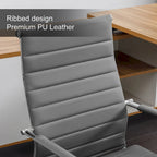 Sedia da ufficio ergonomica in pelle PU, regolabile in altezza e girevole