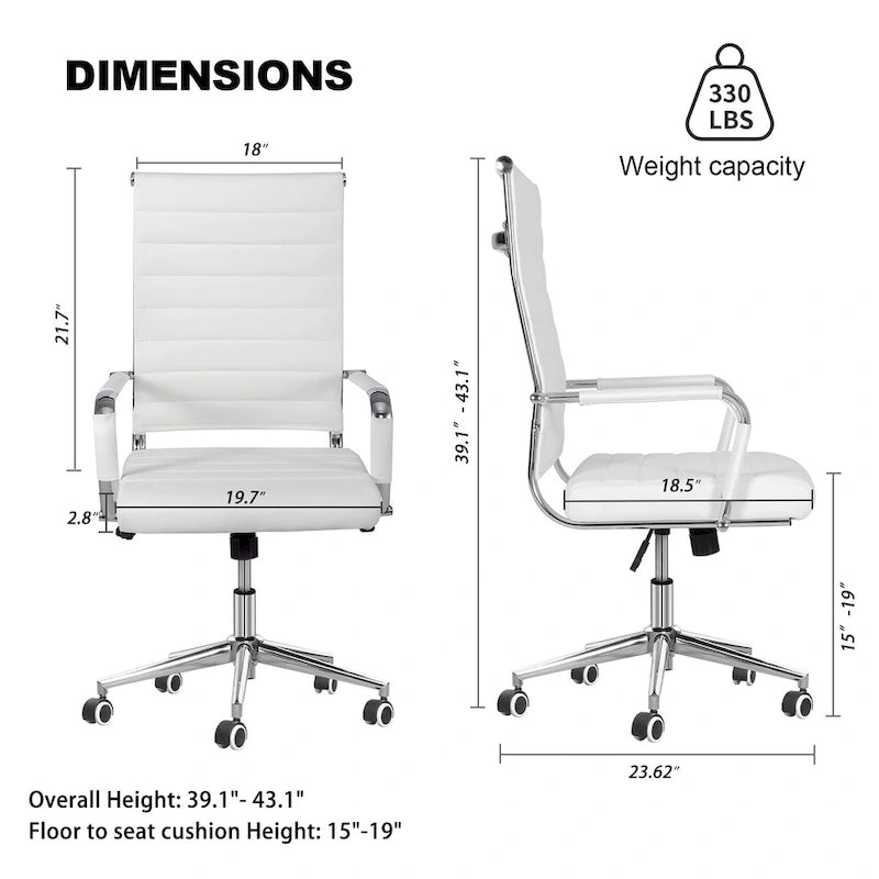Sedia da ufficio ergonomica in pelle PU, regolabile in altezza e girevole