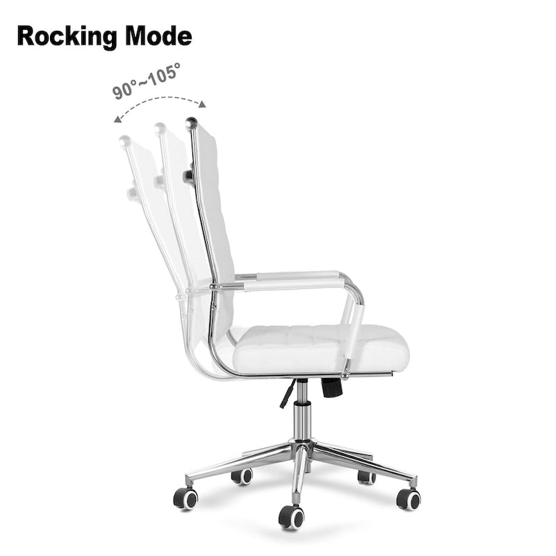 Sedia da ufficio ergonomica in pelle PU, regolabile in altezza e girevole