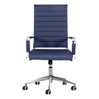 Sedia da ufficio ergonomica in pelle PU, regolabile in altezza e girevole