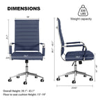 Sedia da ufficio ergonomica in pelle PU, regolabile in altezza e girevole