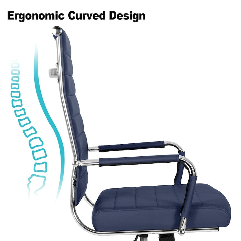 Sedia da ufficio ergonomica in pelle PU, regolabile in altezza e girevole