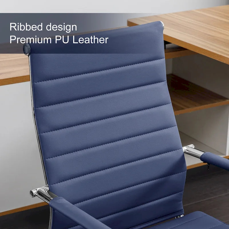Sedia da ufficio ergonomica in pelle PU, regolabile in altezza e girevole