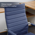Sedia da ufficio ergonomica in pelle PU, regolabile in altezza e girevole