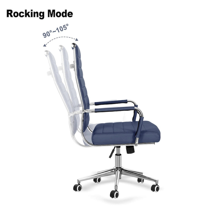 Sedia da ufficio ergonomica in pelle PU, regolabile in altezza e girevole