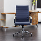 Sedia da ufficio ergonomica in pelle PU, regolabile in altezza e girevole