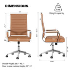 Sedia da ufficio ergonomica in pelle PU, regolabile in altezza e girevole