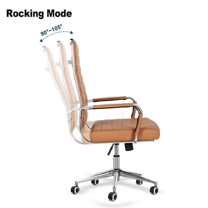 Sedia da ufficio ergonomica in pelle PU, regolabile in altezza e girevole
