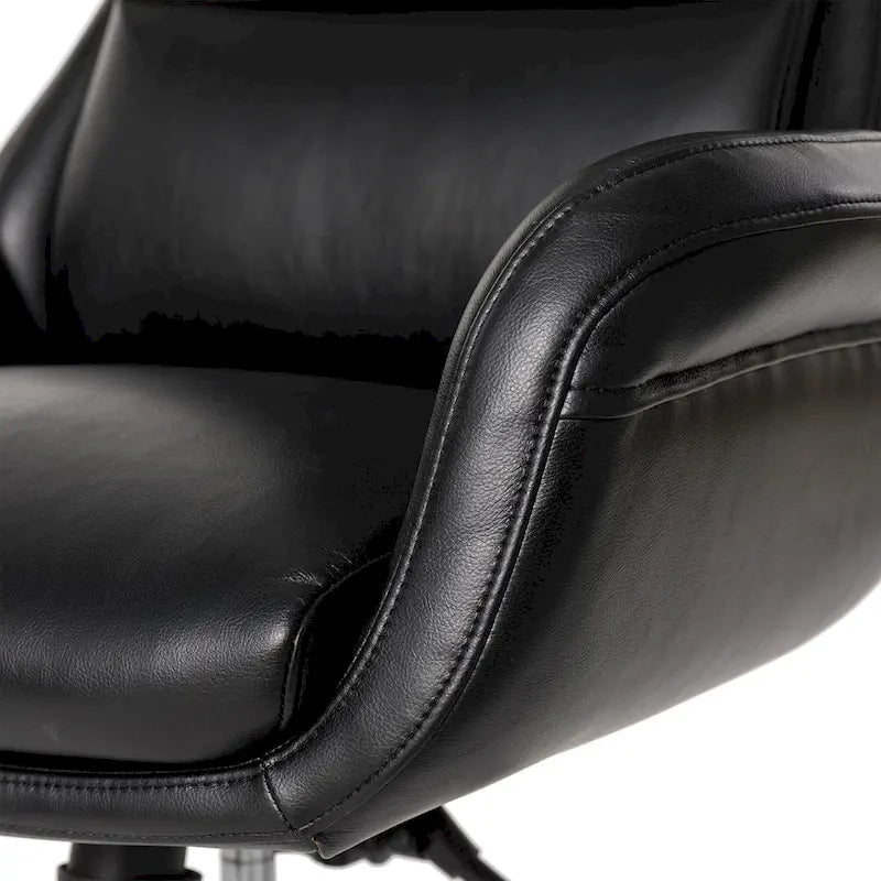 Sedia da ufficio direzionale in similpelle con schienale alto, schienale regolabile 87-106°, girevole a 360°, 125 kg