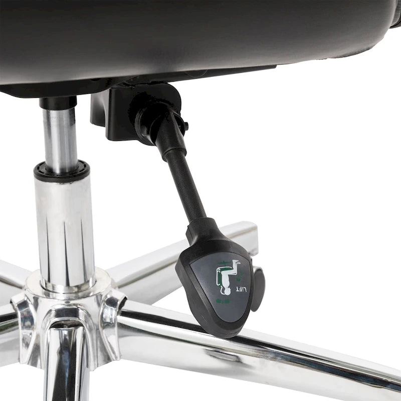 Sedia da ufficio direzionale in similpelle con schienale alto, schienale regolabile 87-106°, girevole a 360°, 125 kg