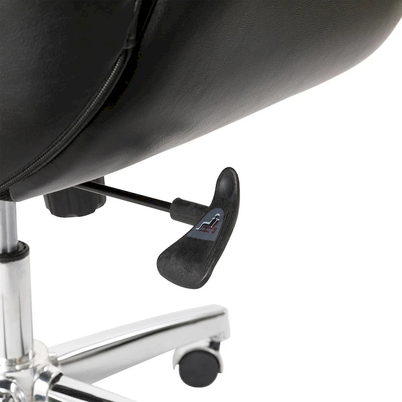 Sedia da ufficio direzionale in similpelle con schienale alto, schienale regolabile 87-106°, girevole a 360°, 125 kg