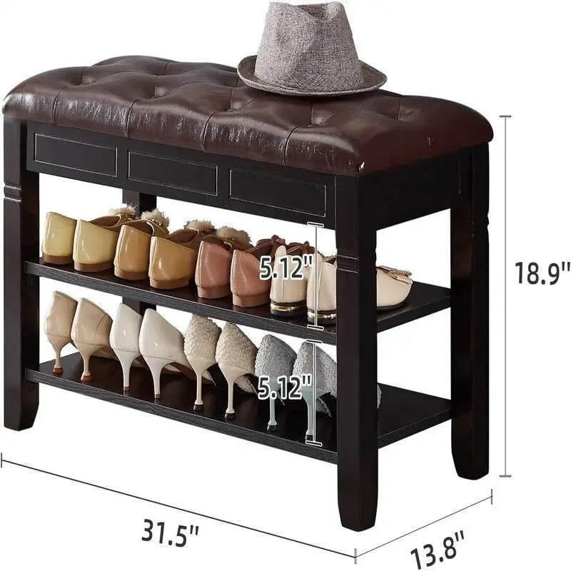 Panca scarpiera con cuscino - 31,5P x 13,8L x 18,9A