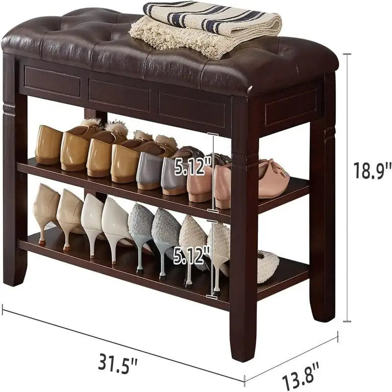 Panca scarpiera con cuscino - 31,5P x 13,8L x 18,9A