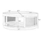 Tavolino rotondo in canna da zucchero con lati in PE Rattan