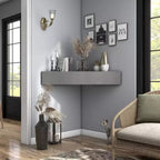 HOMES: Inside + Out Vondal Mid-Century Modern 3 Shelf Corner Floating Console TV Stand for TVs up to 50"