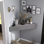 HOMES: Inside + Out Vondal Mid-Century Modern 3 Shelf Corner Floating Console TV Stand for TVs up to 50"
