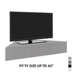 HOMES: Inside + Out Vondal Mid-Century Modern 3 Shelf Corner Floating Console TV Stand for TVs up to 50"