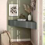 HOMES: Inside + Out Vondal Mid-Century Modern 3 Shelf Corner Floating Console TV Stand for TVs up to 50"