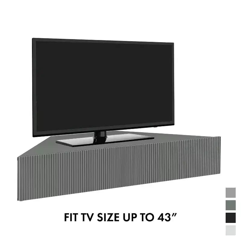 HOMES: Inside + Out Vondal Mid-Century Modern 3 Shelf Corner Floating Console TV Stand for TVs up to 50"