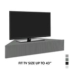 HOMES: Inside + Out Vondal Mid-Century Modern 3 Shelf Corner Floating Console TV Stand for TVs up to 50"