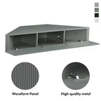HOMES: Inside + Out Vondal Mid-Century Modern 3 Shelf Corner Floating Console TV Stand for TVs up to 50"