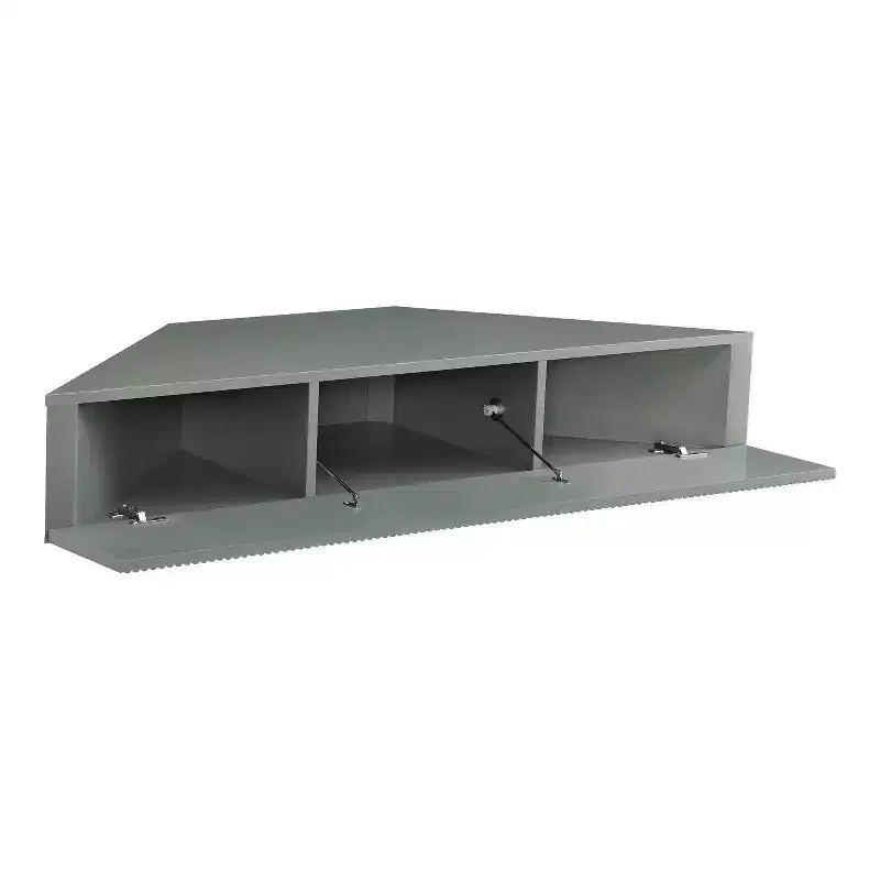 HOMES: Inside + Out Vondal Mid-Century Modern 3 Shelf Corner Floating Console TV Stand for TVs up to 50"