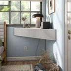 HOMES: Inside + Out Vondal Mid-Century Modern 3 Shelf Corner Floating Console TV Stand for TVs up to 50"