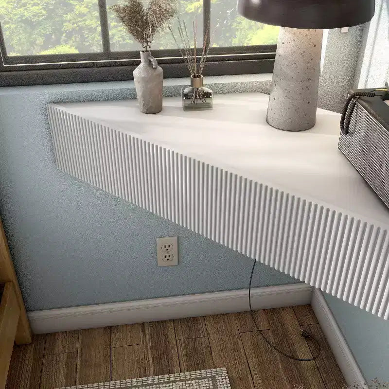 HOMES: Inside + Out Vondal Mid-Century Modern 3 Shelf Corner Floating Console TV Stand for TVs up to 50"