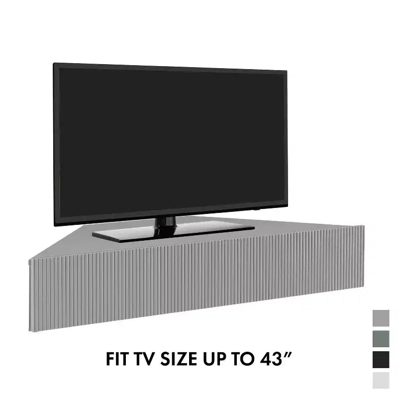 HOMES: Inside + Out Vondal Mid-Century Modern 3 Shelf Corner Floating Console TV Stand for TVs up to 50"