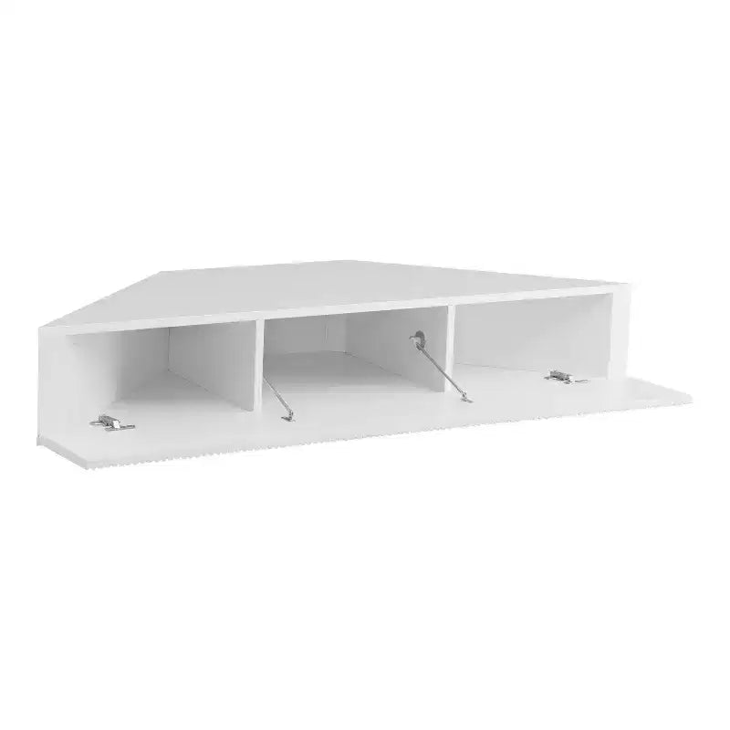HOMES: Inside + Out Vondal Mid-Century Modern 3 Shelf Corner Floating Console TV Stand for TVs up to 50"