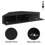 HOMES: Inside + Out Vondal Mid-Century Modern 3 Shelf Corner Floating Console TV Stand for TVs up to 50"