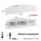 HOMES: Inside + Out Vondal Mid-Century Modern 3 Shelf Corner Floating Console TV Stand for TVs up to 50"