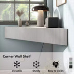 HOMES: Inside + Out Vondal Mid-Century Modern 3 Shelf Corner Floating Console TV Stand for TVs up to 50"