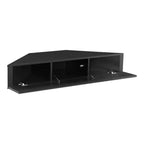 HOMES: Inside + Out Vondal Mid-Century Modern 3 Shelf Corner Floating Console TV Stand for TVs up to 50"