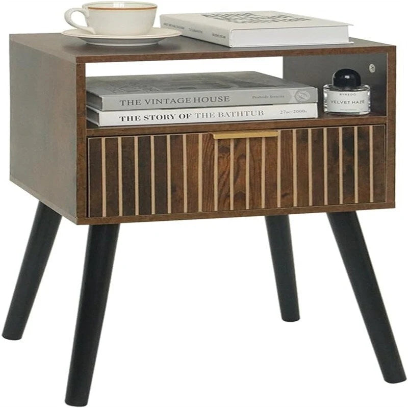 Comodino Piccolo in Legno con Cassetto - 30P x 40L x 60A cm