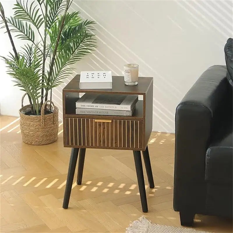 Comodino Piccolo in Legno con Cassetto - 30P x 40L x 60A cm