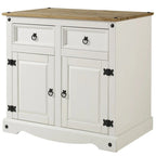 OS Home and Office Furniture Modello COW915 Credenza in Legno Serie Cottage, Bianco Decapato