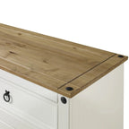 OS Home and Office Furniture Modello COW915 Credenza in Legno Serie Cottage, Bianco Decapato