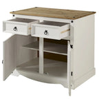 OS Home and Office Furniture Modello COW915 Credenza in Legno Serie Cottage, Bianco Decapato