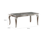 Tavolo da Pranzo Estensibile Reme da 170-213 cm, 6 Posti, Vetro Argento e Legno