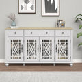 Mobile credenza/buffet da cucina in stile vintage con cassetti, larghezza 63 pollici