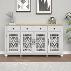 Mobile credenza/buffet da cucina in stile vintage con cassetti, larghezza 63 pollici