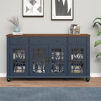 Mobile credenza/buffet da cucina in stile vintage con cassetti, larghezza 63 pollici