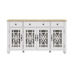 Mobile credenza/buffet da cucina in stile vintage con cassetti, larghezza 63 pollici
