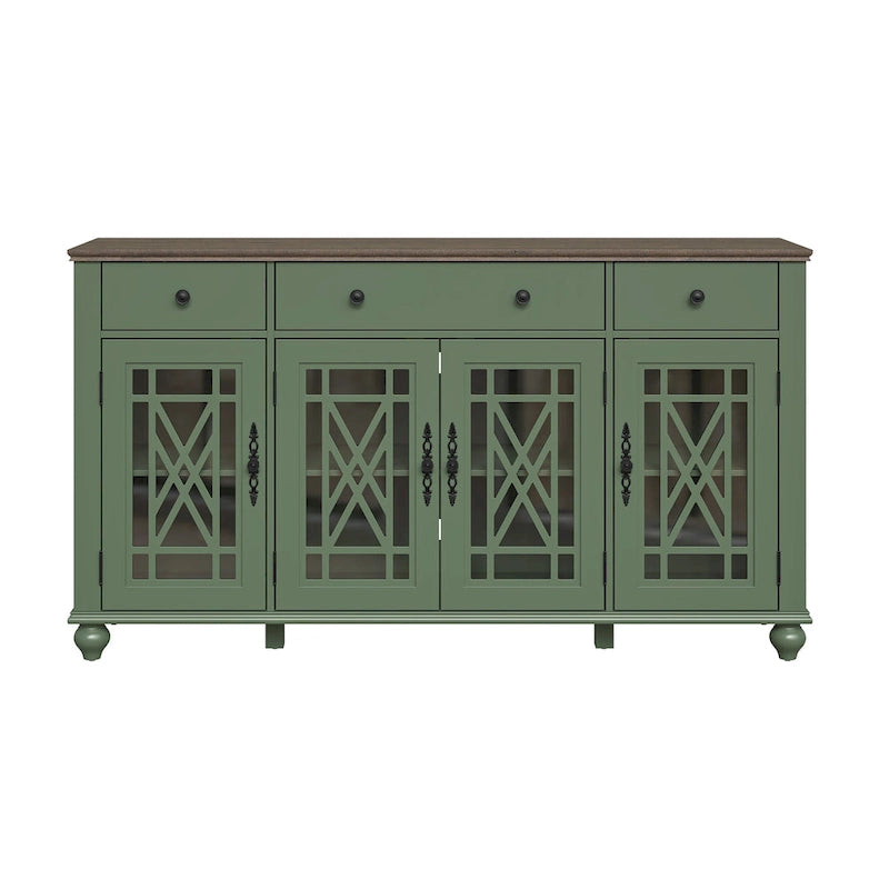 Mobile credenza/buffet da cucina in stile vintage con cassetti, larghezza 63 pollici