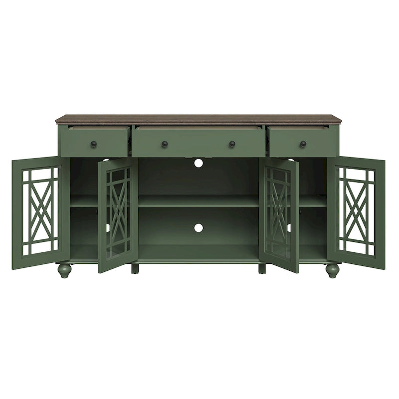 Mobile credenza/buffet da cucina in stile vintage con cassetti, larghezza 63 pollici